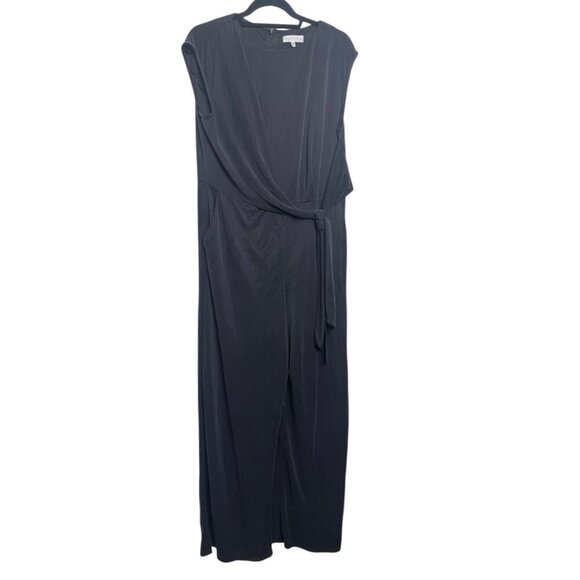 RJR John Rocha Black Tie-Waist Jumpsuit - Size 16 | Small Flaw Noted - Picture 1 of 5